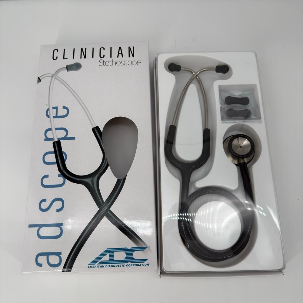ADC Adscope 603 Clinician Series Stethoscope Adult 30" Black New in Box - Picture 3 of 6
